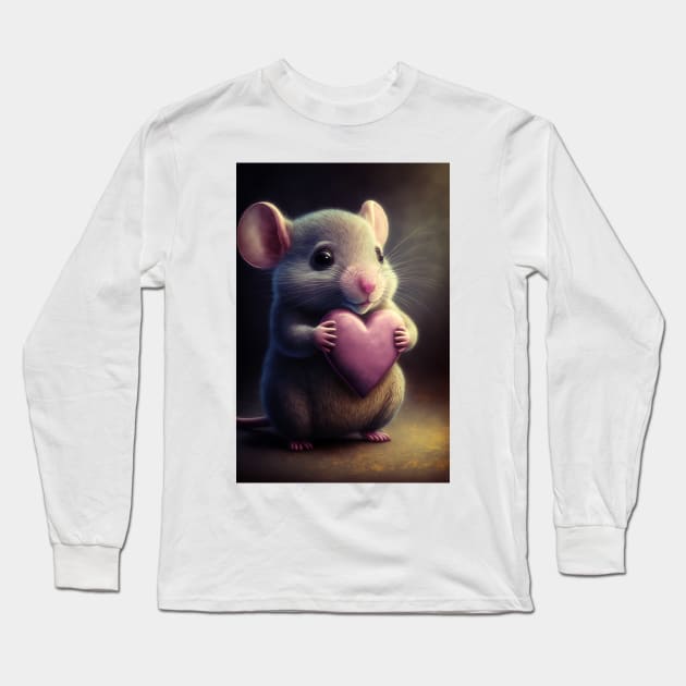 Valentine Mouse 0 Long Sleeve T-Shirt by redwitchart